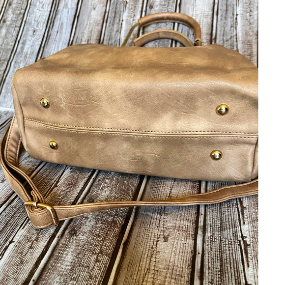 Tan Suede handbag with strap - Picture 3 of 4